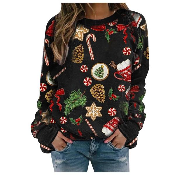 women's hoodies & sweatshirts sweatshirt women christmas print pullover oversize winter autumn blouses long sleeve o-neck xmas sudader, Black
women's hoodies & sweatshirts sweatshirt women christmas print pullover oversize winter autumn blouses long sleeve o-neck xmas sudader, Black