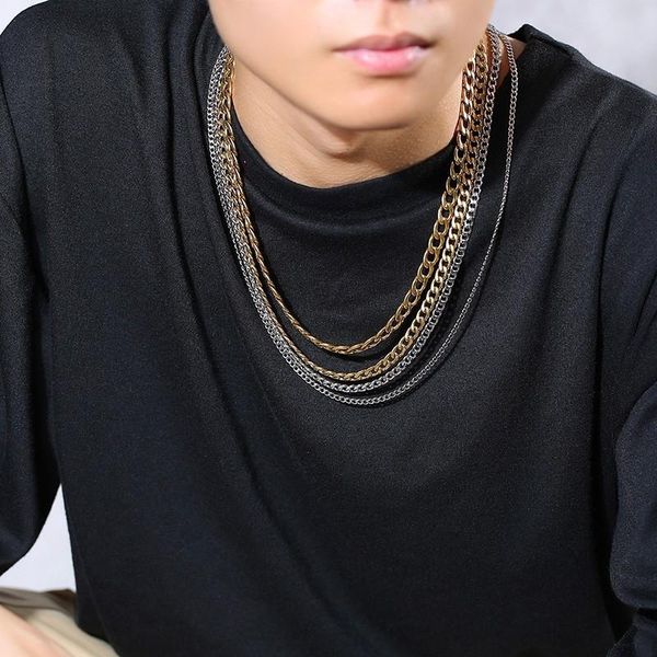 cuban link chain necklaces men gold black silver color tone stainless steel male choker collar accessory chains
cuban link chain necklaces men gold black silver color tone stainless steel male choker collar accessory chains