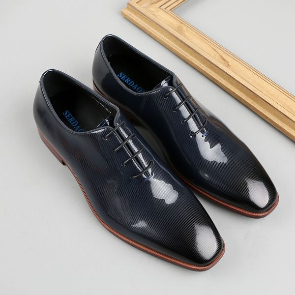 luxury men oxford shoes men dress shoes genuine leather patent leather pointed toe lace up wedding office formal shoes, Black
luxury men oxford shoes men dress shoes genuine leather patent leather pointed toe lace up wedding office formal shoes, Black