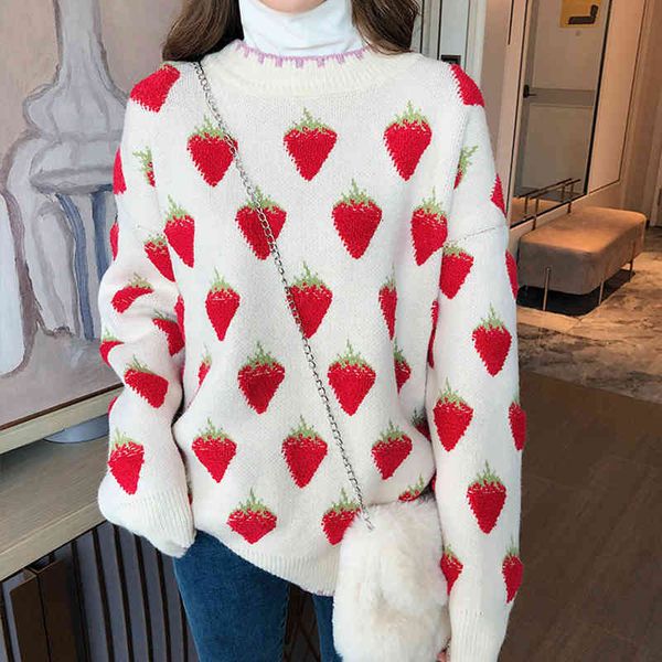 women's sweaters female-style korean jumper autumn long sleeve fruits casual ladies sweater loose thick blouses for female ujt0, White;black
women's sweaters female-style korean jumper autumn long sleeve fruits casual ladies sweater loose thick blouses for female ujt0, White;black