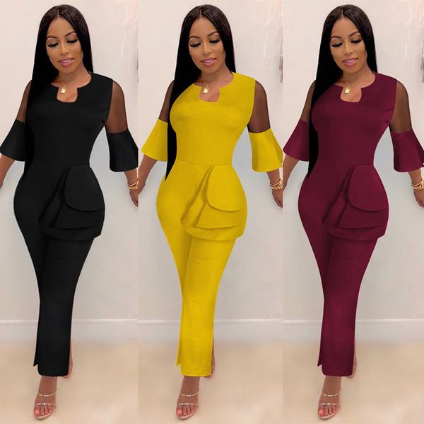 office lady elegant jumpsuit women mesh patchwork ruffle slim night club party jumpsuit autumn women casual jumpsuit romper, Black;white
office lady elegant jumpsuit women mesh patchwork ruffle slim night club party jumpsuit autumn women casual jumpsuit romper, Black;white