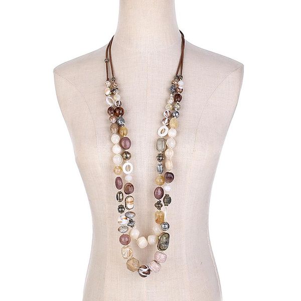 pendant necklaces women acrylic beads resin necklace ccb shell multilayer retro tribal style jewelry accessories a66, Silver
pendant necklaces women acrylic beads resin necklace ccb shell multilayer retro tribal style jewelry accessories a66, Silver