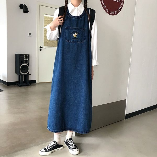korean style autumn women loose straps denim dess female vintage embroidery long jeans tank dress womens (72808 210423, Black;gray
korean style autumn women loose straps denim dess female vintage embroidery long jeans tank dress womens (72808 210423, Black;gray