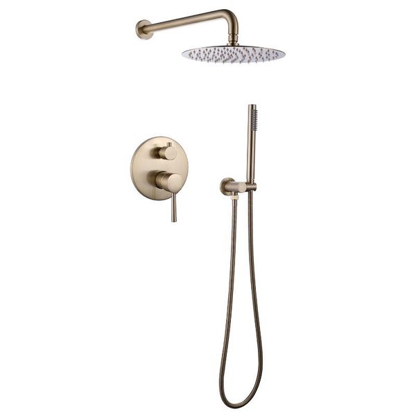 luxury brushed gold wall mounted bathroom shower faucet set solid brass rainfall with 10 inch nozzle head sets
luxury brushed gold wall mounted bathroom shower faucet set solid brass rainfall with 10 inch nozzle head sets