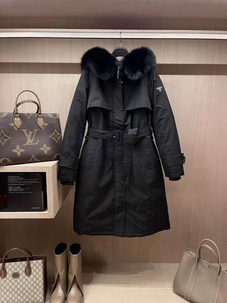big fur collar thick slimming long down jacket european and american temperamental popular simple original single womens winter clothes new, Black
big fur collar thick slimming long down jacket european and american temperamental popular simple original single womens winter clothes new, Black
