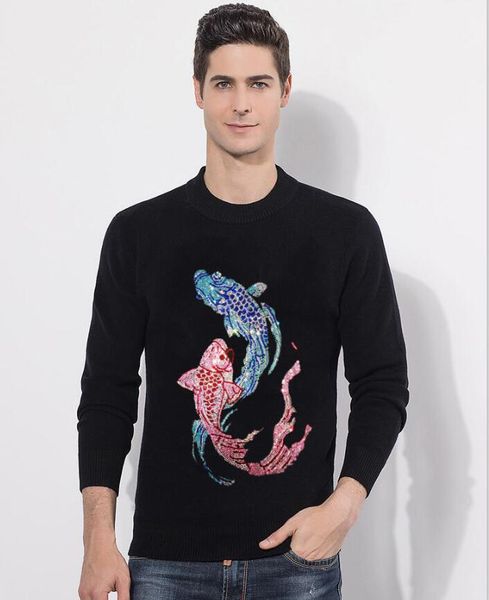 casual diamonds stone winter sweater drill round neck slim fit elastic knitting pullover men fashion male warm homme, White;black
casual diamonds stone winter sweater drill round neck slim fit elastic knitting pullover men fashion male warm homme, White;black