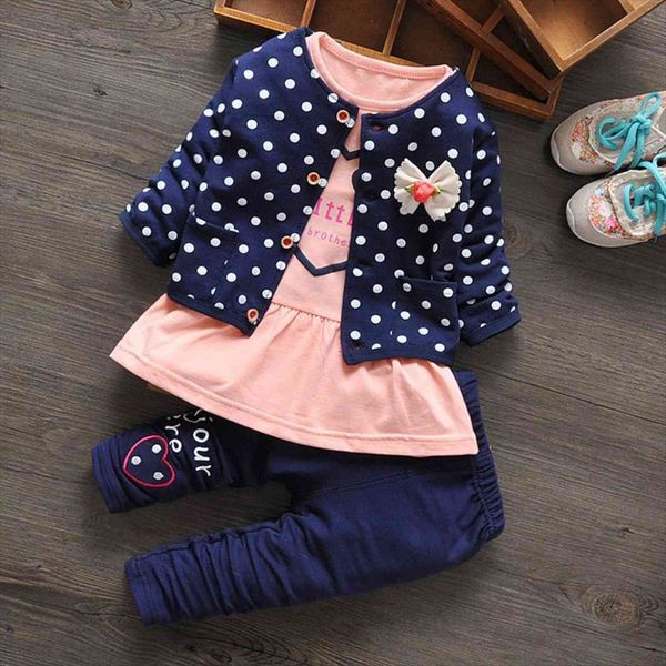 children set spring baby girl cotton 3pcs suit, girls sets, White 
children set spring baby girl cotton 3pcs suit, girls sets, White