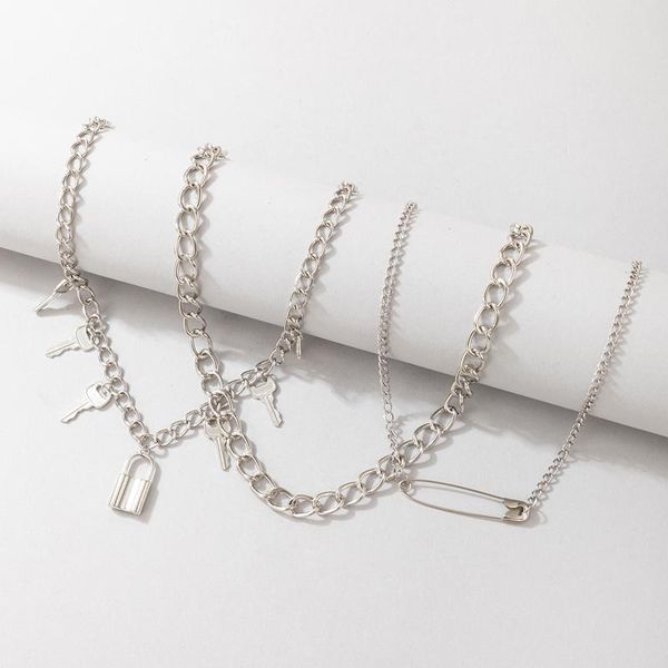 pendant necklaces huatang 3pcs/set punk key lock tassel clavicle chain vintage geometry heavy metal silver color necklace for women jewelry
pendant necklaces huatang 3pcs/set punk key lock tassel clavicle chain vintage geometry heavy metal silver color necklace for women jewelry