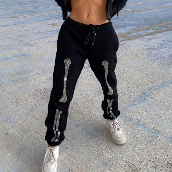 women's leggings gothic streetwear women summer skeleton print high waist seamless pants skinny drawstring outer wear, Black
women's leggings gothic streetwear women summer skeleton print high waist seamless pants skinny drawstring outer wear, Black