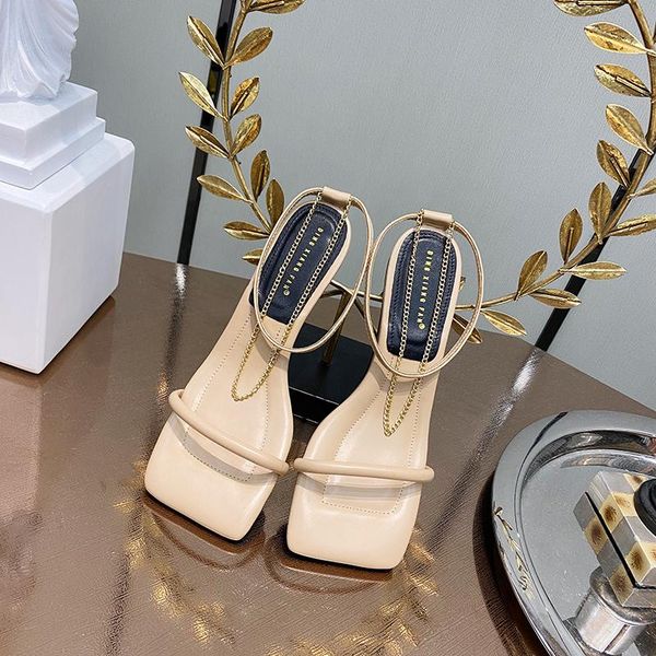 lanlojer 2021 summer women squared toe sandals shoes metal chain decoration ankle pumps high heels ladies party, Black
lanlojer 2021 summer women squared toe sandals shoes metal chain decoration ankle pumps high heels ladies party, Black