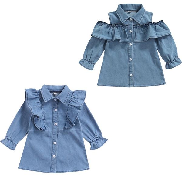 girl's dresses focusnorm 1-6y autumn lovely kids girls denim dress ruffles long sleeve turn down collar single breasted a-line, Red;yellow
girl's dresses focusnorm 1-6y autumn lovely kids girls denim dress ruffles long sleeve turn down collar single breasted a-line, Red;yellow