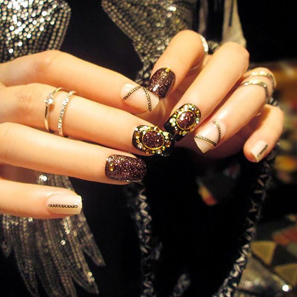 false nails 24pcs magazine style finished nail art patch japanese glitter chain design fake tip potherapy with glue wd, Red;gold
false nails 24pcs magazine style finished nail art patch japanese glitter chain design fake tip potherapy with glue wd, Red;gold