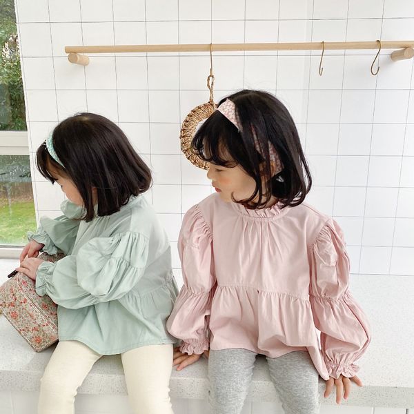 2021 spring korean style baby girls court blouses puff sleeve pure color toddlers kids shirts, White;black
2021 spring korean style baby girls court blouses puff sleeve pure color toddlers kids shirts, White;black