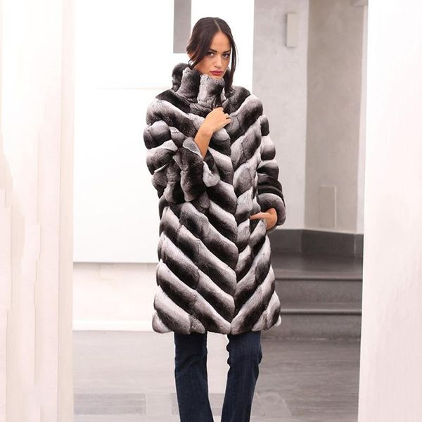 women's fur & faux 90cm long real rex coats stand collar 2021 winter fashion full pelt coat natural overcoat, Black
women's fur & faux 90cm long real rex coats stand collar 2021 winter fashion full pelt coat natural overcoat, Black