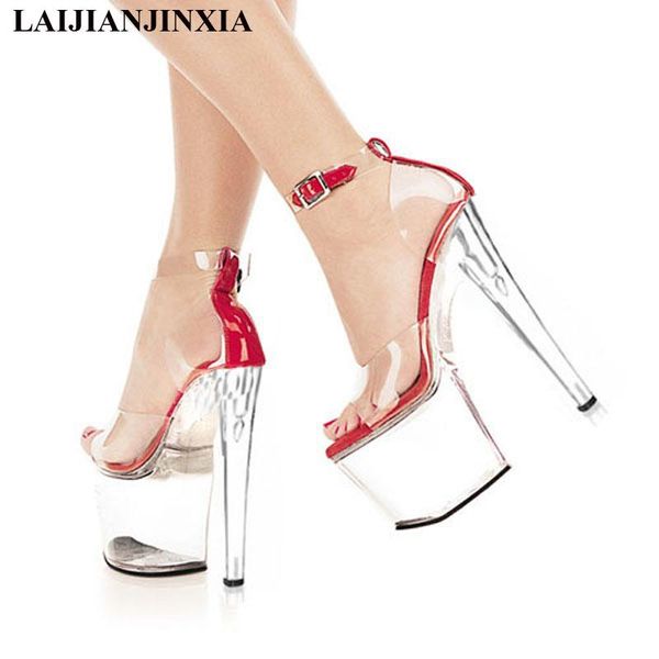 20cm high-heeled shoes transparent crystal sandals performance 8 inch fashion, Black
20cm high-heeled shoes transparent crystal sandals performance 8 inch fashion, Black