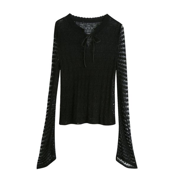blsqr women mesh knitted black smock blouse shirts flare sleeve casual slim blusas 210430, White
blsqr women mesh knitted black smock blouse shirts flare sleeve casual slim blusas 210430, White