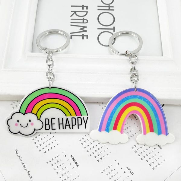 keychains creative tide brand acrylic rainbow tag keychain pendant bag car key accessories, Silver
keychains creative tide brand acrylic rainbow tag keychain pendant bag car key accessories, Silver