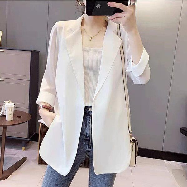 women's suits & blazers vestelimiguyue autumn basic chiffon women blazer jacket black white suit thin casual cardigan solid outwears k, White;black
women's suits & blazers vestelimiguyue autumn basic chiffon women blazer jacket black white suit thin casual cardigan solid outwears k, White;black