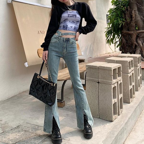 women's jeans women's streetwear high waist micro flared female spring summer slim long denim pants for women, Blue
women's jeans women's streetwear high waist micro flared female spring summer slim long denim pants for women, Blue
