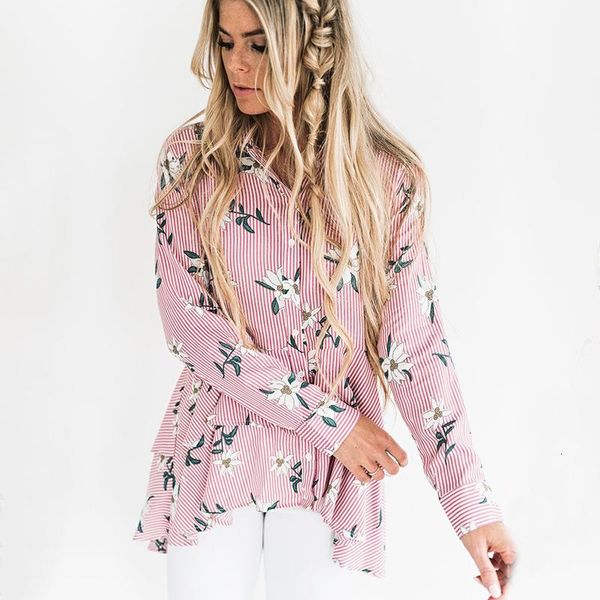 spring floral printing blouse double layer ruffle peplum long sleeve button turndown collar casual shirt roupa feminina ey*, White
spring floral printing blouse double layer ruffle peplum long sleeve button turndown collar casual shirt roupa feminina ey*, White