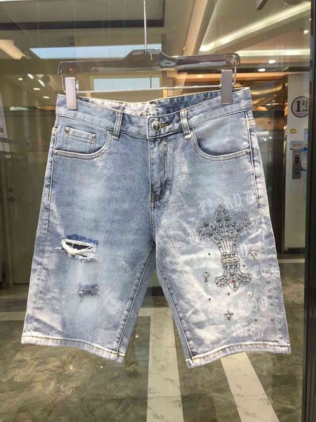 crosin crosin ch fashion crosin denim shorts cross better summer drill embroidery print holes casual capris men's and women's t, Blue
crosin crosin ch fashion crosin denim shorts cross better summer drill embroidery print holes casual capris men's and women's t, Blue