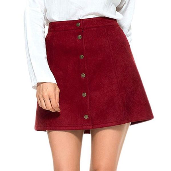 skirts women solid vintage suedette button high waist plain a-line short mini skirt retro office casual, Black
skirts women solid vintage suedette button high waist plain a-line short mini skirt retro office casual, Black