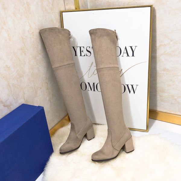 designer women thigh boots luxury high-heeled boot chunky heel woman casual shoes knight martin leather anti-fur fashion elastic fabric fat, Black
designer women thigh boots luxury high-heeled boot chunky heel woman casual shoes knight martin leather anti-fur fashion elastic fabric fat, Black