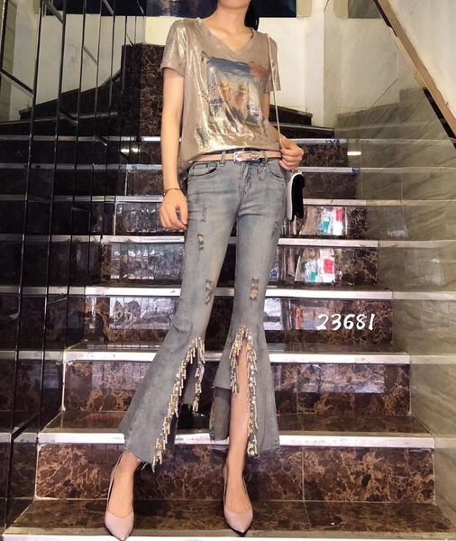women's jeans bell pants 9 minute show a slim high waist spring and autumn edition trend, Blue
women's jeans bell pants 9 minute show a slim high waist spring and autumn edition trend, Blue