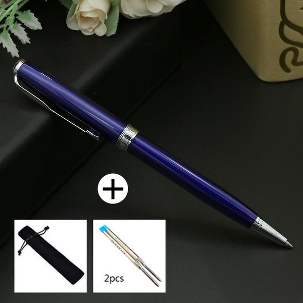 0.7mm blue ink wholesale high-quality metal ballpoint pen business signature office stationery supplies pens, Blue;orange