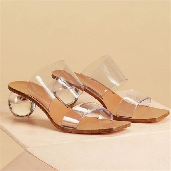 slippers 2021 summer women's transparent material open toe sandals round heel fashion women, Black
slippers 2021 summer women's transparent material open toe sandals round heel fashion women, Black