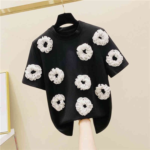 women's o neck luxury floral short sleeves t-shirt tee summer girls pullover casual tees a2672 210428, White
women's o neck luxury floral short sleeves t-shirt tee summer girls pullover casual tees a2672 210428, White