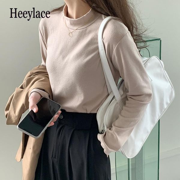 women t-shirt solid spring autumn 2021 bottoming basic turtleneck fashionable korean style wild lady women's, White
women t-shirt solid spring autumn 2021 bottoming basic turtleneck fashionable korean style wild lady women's, White