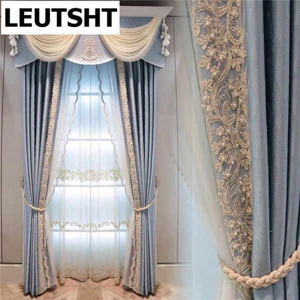 european luxury blue blackout curtains with lace decorative for living room bedroom apartment el window custom curtain & drapes
european luxury blue blackout curtains with lace decorative for living room bedroom apartment el window custom curtain & drapes