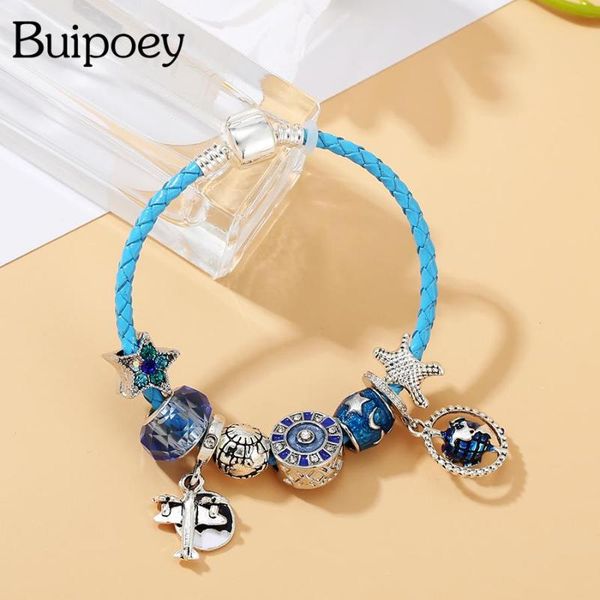 charm bracelets buipoey blue crystal beads leather aircraft region for women men original ocean star weave gifts, Golden;silver
charm bracelets buipoey blue crystal beads leather aircraft region for women men original ocean star weave gifts, Golden;silver