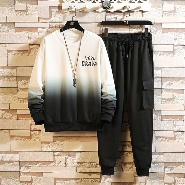 autumn men's set long sleeve round neck casual men two piece set gradient color fashion streetwear male tracksuit 5xl 211109, Gray
autumn men's set long sleeve round neck casual men two piece set gradient color fashion streetwear male tracksuit 5xl 211109, Gray