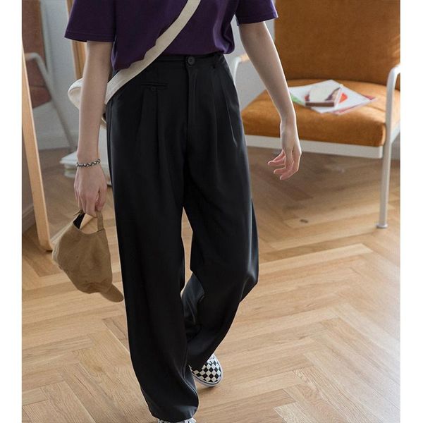women's pants & capris thin suit loose floor vertical high waist straight summer, Black;white
women's pants & capris thin suit loose floor vertical high waist straight summer, Black;white