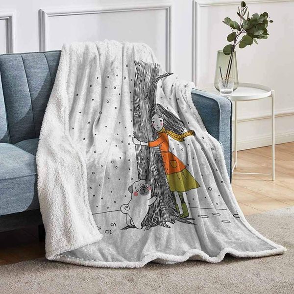kids fleece blanket, young girl and a cute little pug hugging a tree under snowfall sweet winter season, throw for girlfriend
kids fleece blanket, young girl and a cute little pug hugging a tree under snowfall sweet winter season, throw for girlfriend