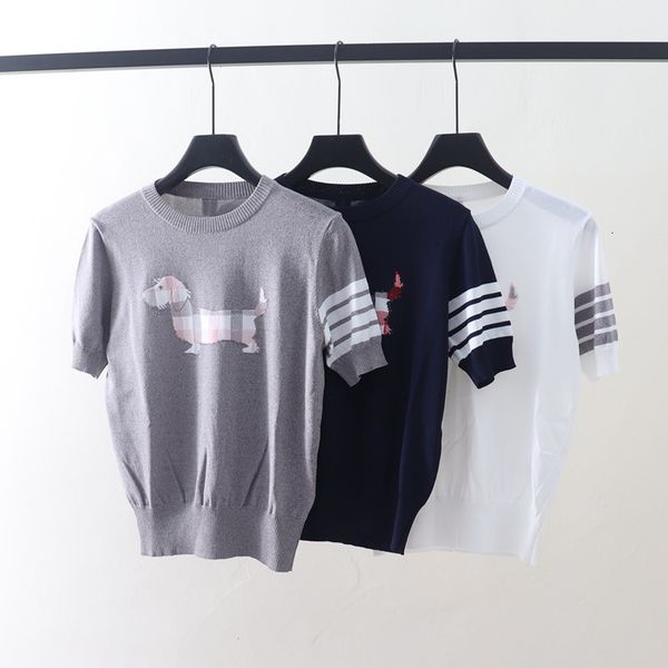 t shirt 2021 summer tb college dog embroidery ice silk short sleeve round neck women's top, White
t shirt 2021 summer tb college dog embroidery ice silk short sleeve round neck women's top, White