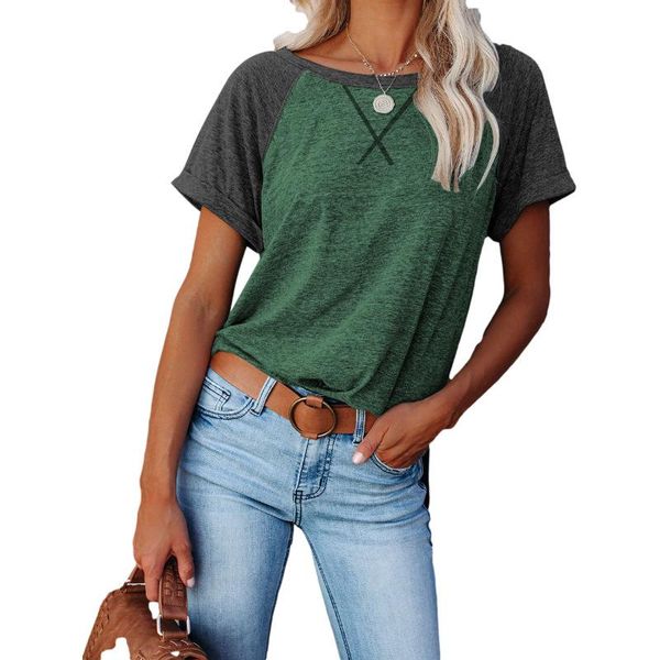 womens t-shirts o neck short sleeved street trend stitching bottoming shirts loose upper outer garmen t-shirt, White
womens t-shirts o neck short sleeved street trend stitching bottoming shirts loose upper outer garmen t-shirt, White