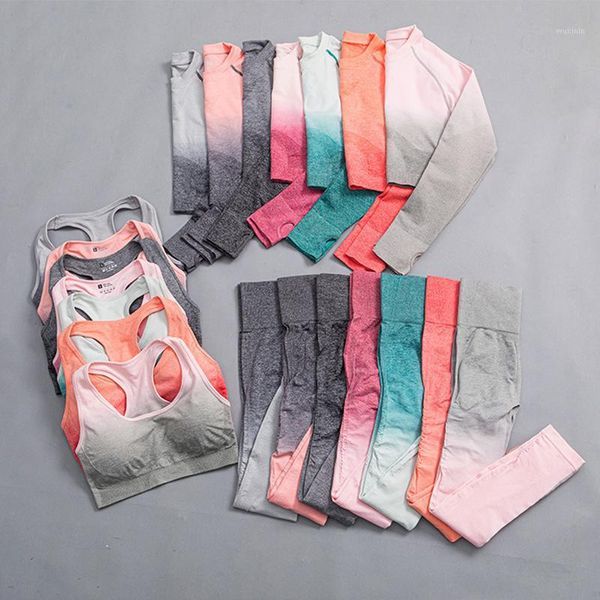 yoga outfit seamless women set high waist leggings sports suits fitness wear workout clothes bra long sleeve top
yoga outfit seamless women set high waist leggings sports suits fitness wear workout clothes bra long sleeve top