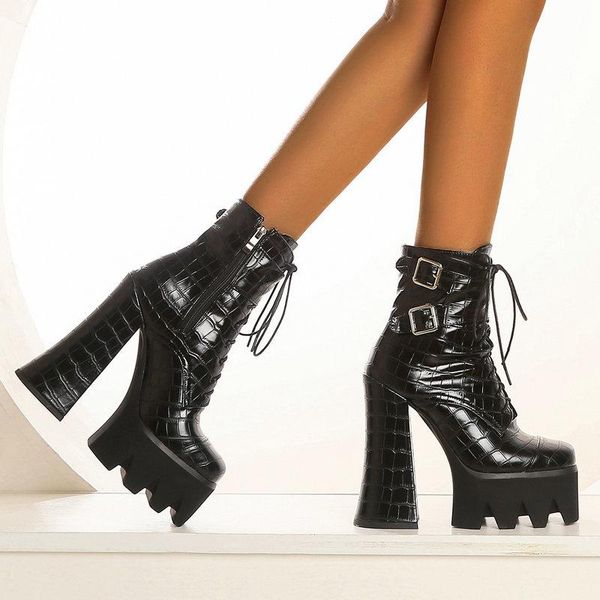 boots 2021 women 15cm super high heel ankle fashion platform square zipper autumn winter woman shoes, Black
boots 2021 women 15cm super high heel ankle fashion platform square zipper autumn winter woman shoes, Black
