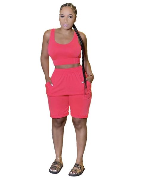 women's tracksuits women solid sleeveless o-neck crop tanks pockets shorts 2 piece sets sporty summer outfit for, Gray
women's tracksuits women solid sleeveless o-neck crop tanks pockets shorts 2 piece sets sporty summer outfit for, Gray