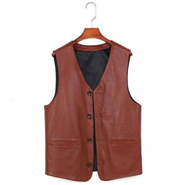 men's head leather casual vest v-neck in autumn and winter vests, Black;white
men's head leather casual vest v-neck in autumn and winter vests, Black;white