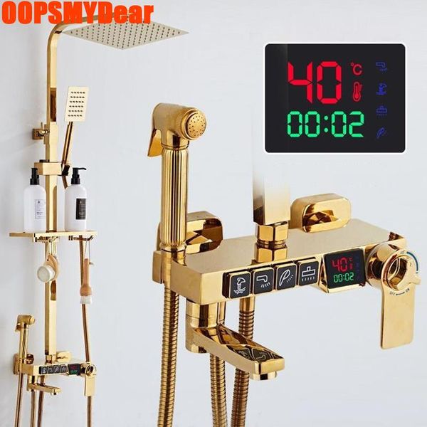 bathroom shower sets gold bath faucet smart thermostatic digital set wall mount stainless steel sprayer bathtub rain system
bathroom shower sets gold bath faucet smart thermostatic digital set wall mount stainless steel sprayer bathtub rain system