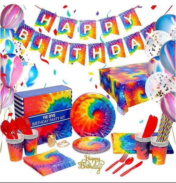 disposable dinnerware 60's theme happy birthday hippie party decor tie dye rainbow tableware set kids favor
disposable dinnerware 60's theme happy birthday hippie party decor tie dye rainbow tableware set kids favor