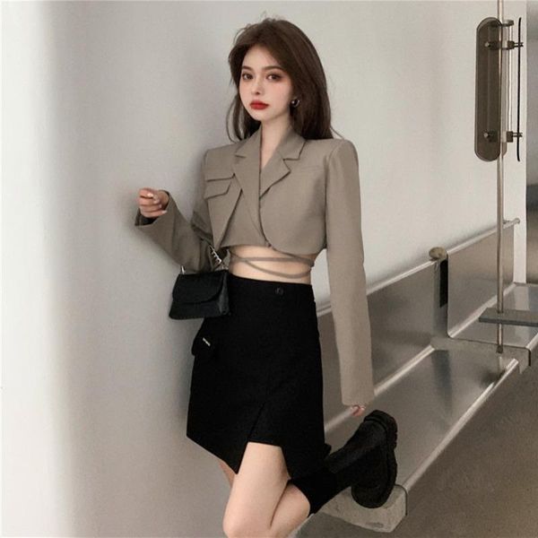 women's suits & blazers khaki women fashion short suit female spring autumn style tie strap design thin jacket sweet girl, White;black
women's suits & blazers khaki women fashion short suit female spring autumn style tie strap design thin jacket sweet girl, White;black