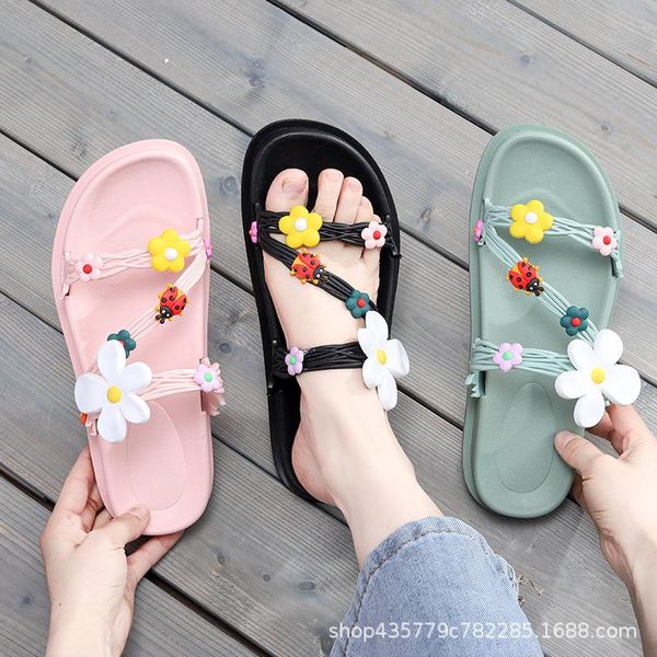 slippers student beach sandals 2021 outside flower summer women sweet thick platform flat non-slip ladies home slides casual, Black
slippers student beach sandals 2021 outside flower summer women sweet thick platform flat non-slip ladies home slides casual, Black
