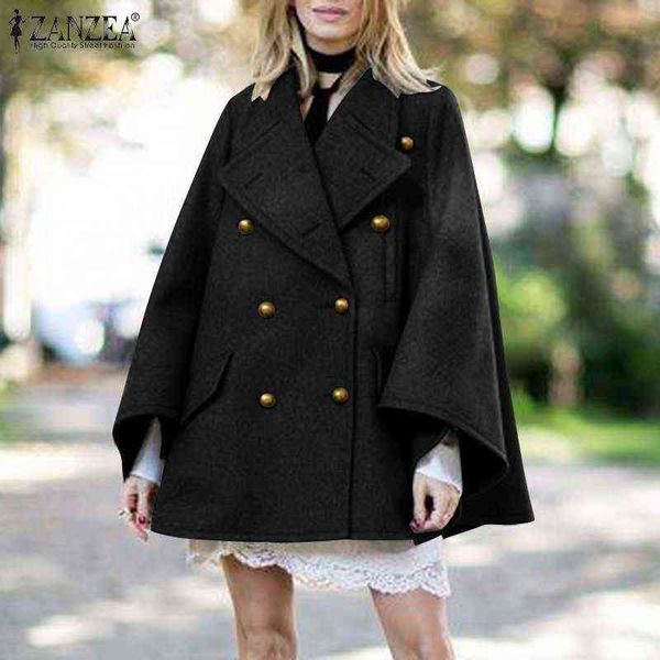 women winter poncho jackets zanzea stylish solid cape coats long sleeve cloaks outwears female double breasted coat oversized h1123, Blue;gray
women winter poncho jackets zanzea stylish solid cape coats long sleeve cloaks outwears female double breasted coat oversized h1123, Blue;gray