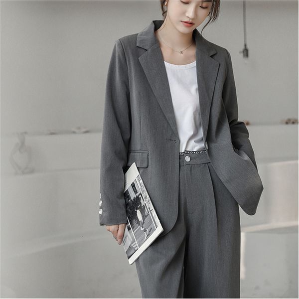 women's two piece pants hzirip gray autumn all the more size ol chic blazers + loose streetwear leg long pants straight set 2 suit part, White
women's two piece pants hzirip gray autumn all the more size ol chic blazers + loose streetwear leg long pants straight set 2 suit part, White
