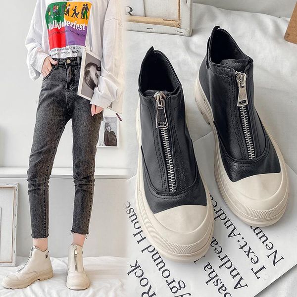 boots fashion zipper flat shoes woman platform pu leather lace up women ankle front light white, Black
boots fashion zipper flat shoes woman platform pu leather lace up women ankle front light white, Black
